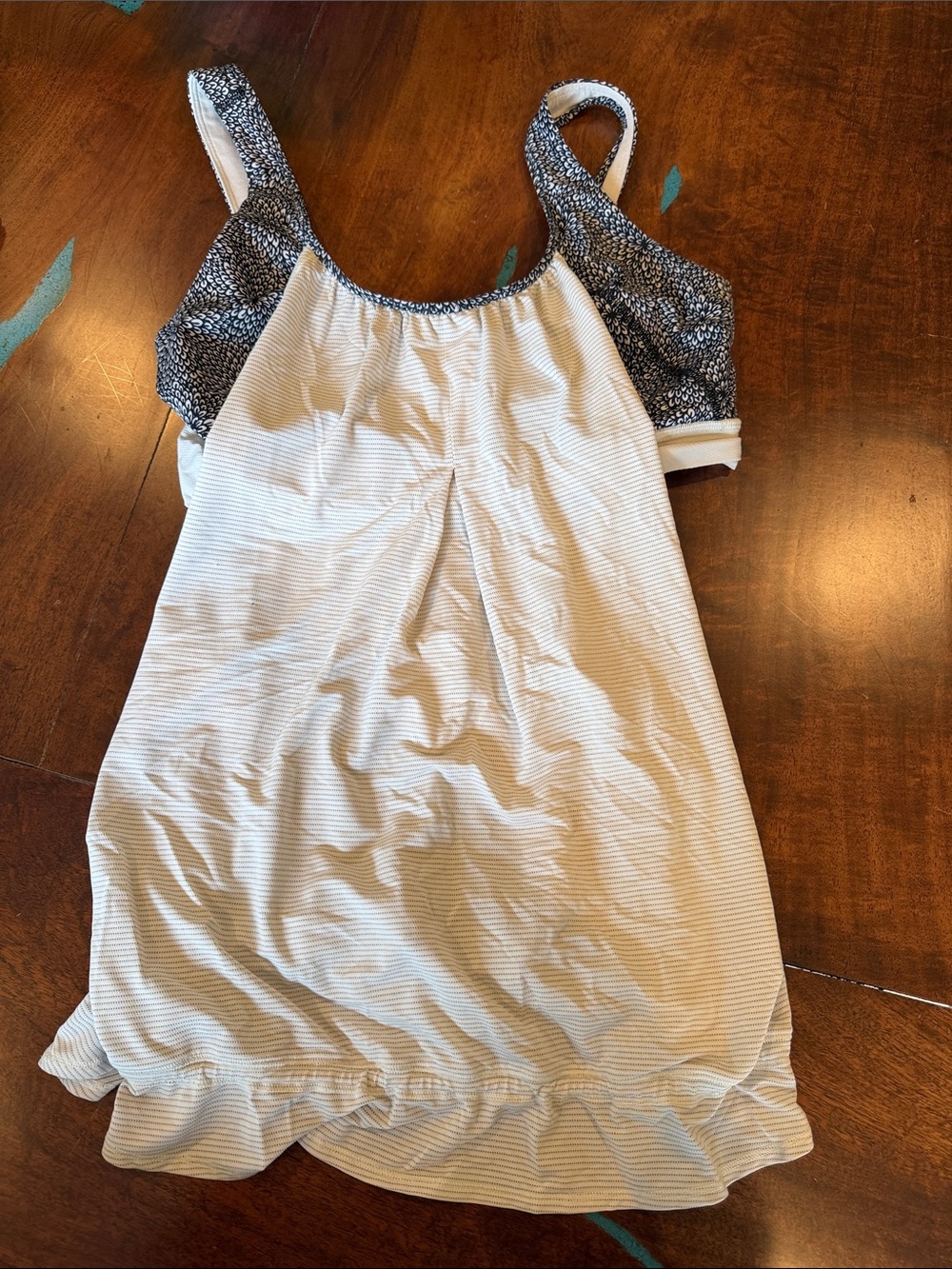 lululemon athletica Cream Tank with Navy Printed Straps